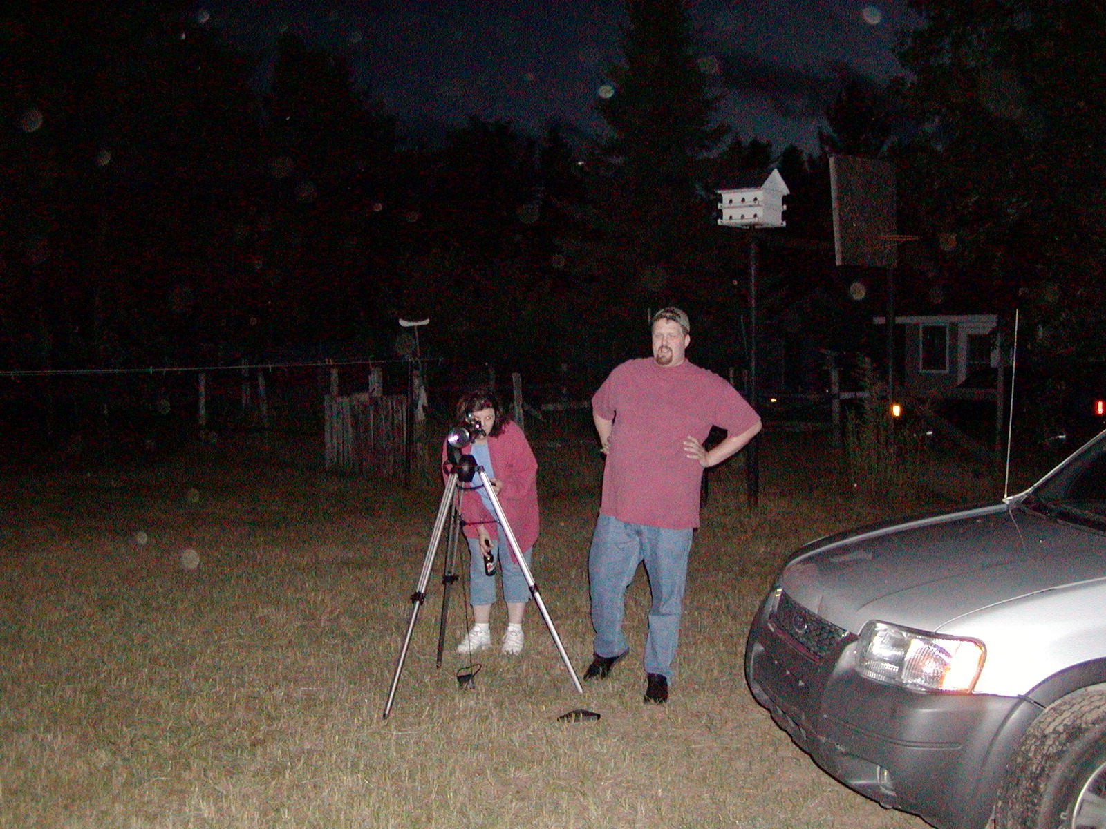 star gazing (pointing at me)