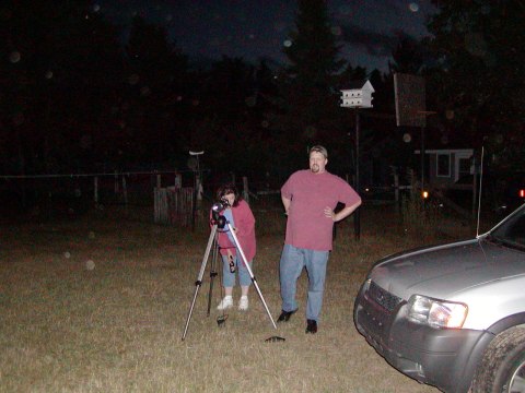 star gazing (pointing at me)