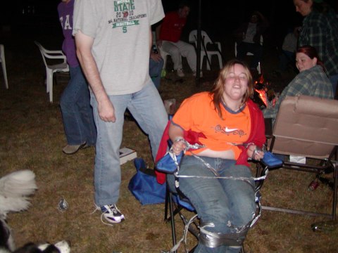But will she ever get out of that chair?