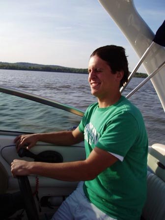 Driving the boat....