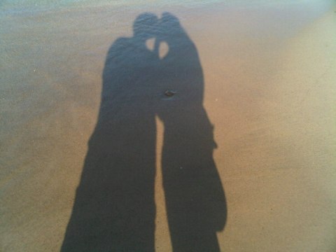 Our shadows in Portage, IN...Joe decided to randomly stop and "see what was there".  We had an awesome time!!!