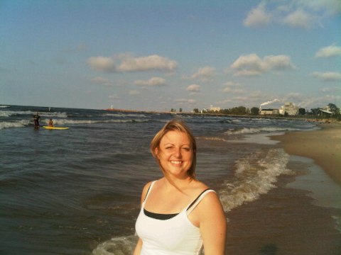 Amy (w/Joe taking the picture at a random stop on the way to Iowa from Michigan!)