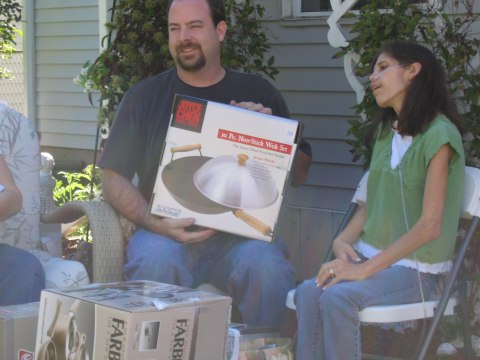 Opening gifts, photograph 20
